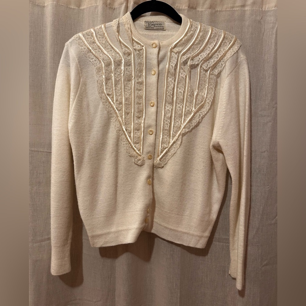 vintage super soft cardigan with trim